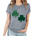 thumbnail image 1 of Fiudx Ropa de Mujer Camiseta Informal de Manga Corta con Cuello Redondo y Estampado de San Patricio para Mujer, 1 of 3
