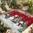 thumbnail image 2 of Outdoor Rug 4x6 ft Red Snowman Christmas Waterproof Outdoor Patio Rug Mat Non Slip Outside Area Rugs Carpet for RV,Camping,Porch,Deck,Pool,Balconybackyard,White Snowflake Xmas Tree, 2 of 9