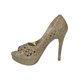 thumbnail image 3 of SANDALIAS TACONES DE VESTIR LEON MUJER ORO TEXTIL 181215 LEON 181215p, 3 of 3