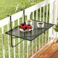 thumbnail image 2 of Costway Balcony Railing Table with Adjustable Hooks Hanging Folding Deck Table Plant Stand, 2 of 10