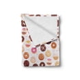 thumbnail image 2 of Food Soft Flannel Fleece Throw Blanket, Donuts and Little Hearts Pattern Colorful Yummy Delicious Desserts Print, Cozy Plush for Indoor and Outdoor Use, 70" x 90", Pink Brown, by Ambesonne, 2 of 6