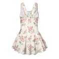 thumbnail image 2 of COEQINE Girls Swimsuit for Swimming, One Piece with Full Coverage Skirt & Built-in Brief, Stretchy Scoop Neck Swim Dress, Fixed Wide Straps, for Kids 5-6 Years, Pink Rose Floral, 2 of 8