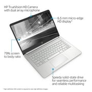 HP 14, Intel Core i5-1035G1, 8GB SDRAM, 256GB SSD, Natural Silver, Windows 10, 14-dq1059wm (Google Classroom Compatible)