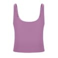 thumbnail image 5 of Nestiefly Racerback Crop Tank Tops for Women - U Neck Yoga Padded Longline Sports Bras Workout Light Purple 2XL, 5 of 7