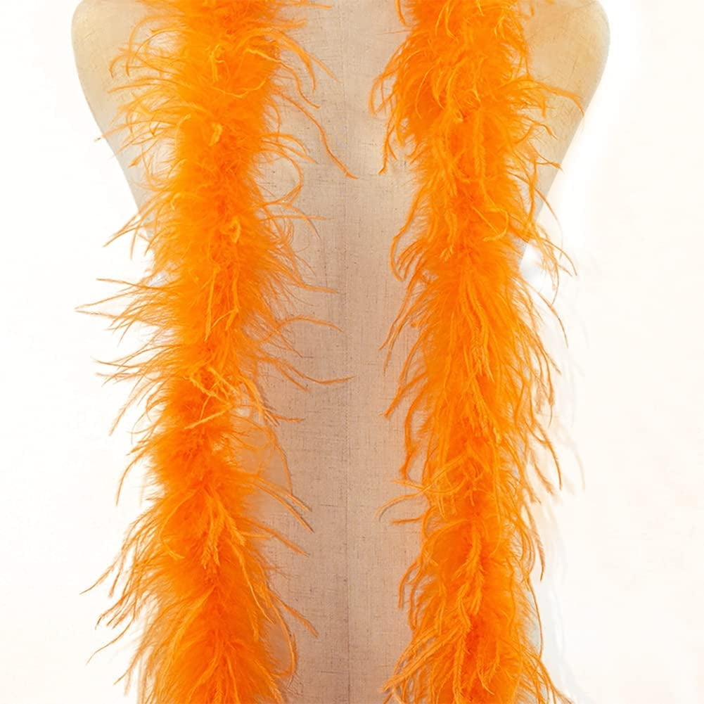 2pcs Fluffy Feather Boa 2m Feather Stole Feather Scarf Feather Boa Plain  Feather Dense Fluffy Ostrich Feathers For Christmas Tree Carnival Fancy  Dress