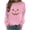 Pink, variant on Staron Women Halloween Sweatshirt Rhinestone Sequin Round Neck Long Sleeve Graphic Casual Loose Party Pullover Top, Army Green M