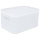 thumbnail image 2 of Cesta De Almacenamiento De Plástico, Caja De Almacenamiento De Escritorio Apilable Con Diseño De Translúcido Con Tapa Para Baño, 2 of 7