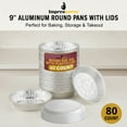 thumbnail image 2 of Impresserve 9" Disposable Round Aluminum Cake Pans with Clear Plastic Lids - 80 Count, 2 of 10