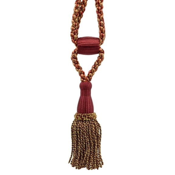 DECOPRO Beautiful Curtain & Drapery Tassel Tieback, Adjustable Cord Length with Elegant Bullion Design, Tassel Length 5 1/2" (14cm), Spread 24" (61cm) # TBC055SPR24, #PR15 Sold Individually