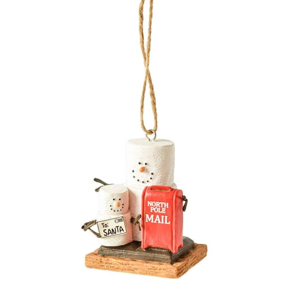 Ganz MX179681 S'Mores Letters to Santa Figurine Hanging Ornament, 2.5 Inches Height, Multicolor