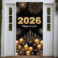 thumbnail image 6 of Decorative Design New Year Banner Ornamental Frame Happy New Year Crown Emblem Gold Colorful Gems for Holiday Party Celebration Event Decoration, 6 of 9