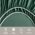 thumbnail image 5 of LammaLoe Extra Deep Pocket Twin Sheets set, Fits 18"-24" Mattress, 4 Piece Soft Microfiber Bed Sheet Sets, Dark Green, 5 of 8