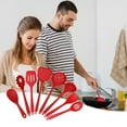 thumbnail image 5 of Summercome Silicone Cooking Utensil Set of 8, Kitchen Nonstick Tools Turner Spoon Spatula Ladle Pasta Server for Nonstick Cookware, Healthy & One-Piece, Anti-Heat & Dishwasher Safe, 5 of 6