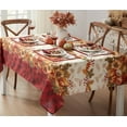 thumbnail image 2 of Holiday Autumn Bounty Bordered Thanksgiving Harvest 60 x 84 inch Rectangle Fabric Dining Tablecloth, 2 of 5