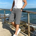 thumbnail image 4 of Yaoyar Cargo Shorts for Men Summer Work Hiking Pants Elastic Waist Knee Length Big and Tall Bermuda Shorts with Pockets, 4 of 7
