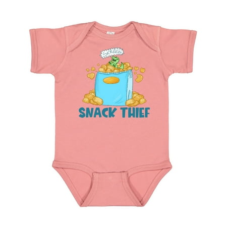 

Inktastic Snack Thief Little Dinosaur in Bag of Chips Gift Baby Boy or Baby Girl Bodysuit