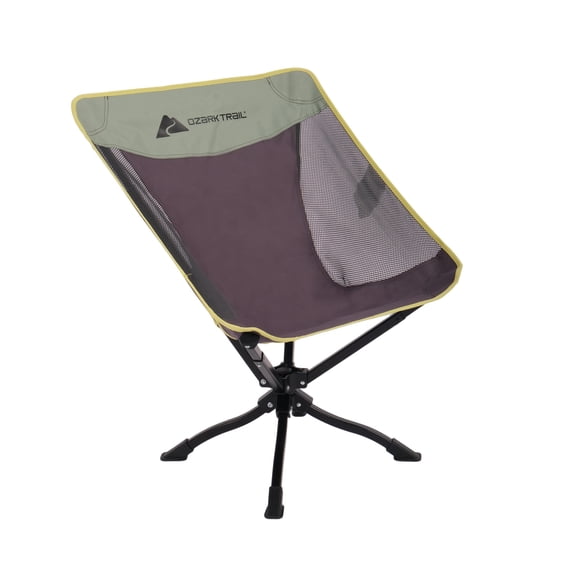 Ozark Trail Compact Camping Chair with 360-Degree Swivel Seat and Carry Bag