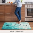 thumbnail image 5 of Ocean Shark Door Mat&nbsp;Indoor Outdoor Entrance, Non Slip Rug for Kitchen Bathroom Entryway Rug, Teal Green Wave Summer Beach Coastal Washable Doormat Floor Mat for Office Home Decor 24x36 Inch, 5 of 8