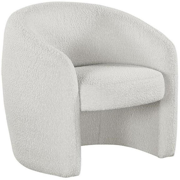 Meridian Furniture Acadia Cream Boucle Fabric Accent Chair