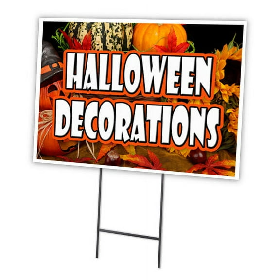 SignMission C-1216-DS-Halloween Decoration 12 x 16 in. Halloween Decorations Yard Sign & Stake Outdoor Plastic Window