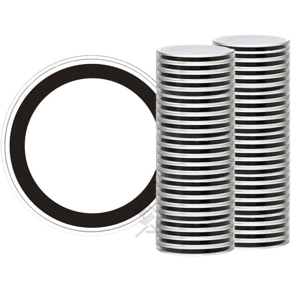 OnFireGuy 50-Pack 38mm Black Ring Coin Holders for Silver Dollars | Protective Coin Cases for 1oz Silver Morgan Peace Eisenhower Dollars
