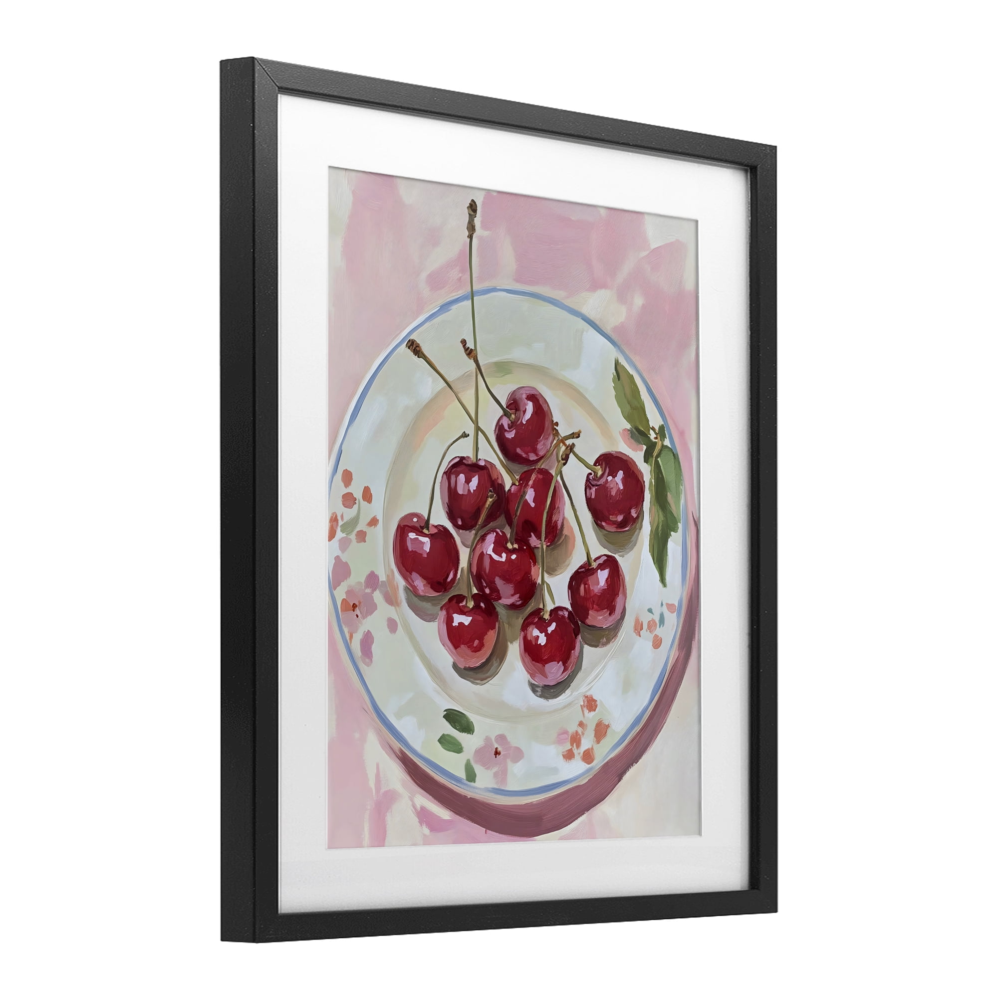 Stupell Industries Plate of Summer Cherries Black Framed Print Under Glass, design by The Prints Vibe