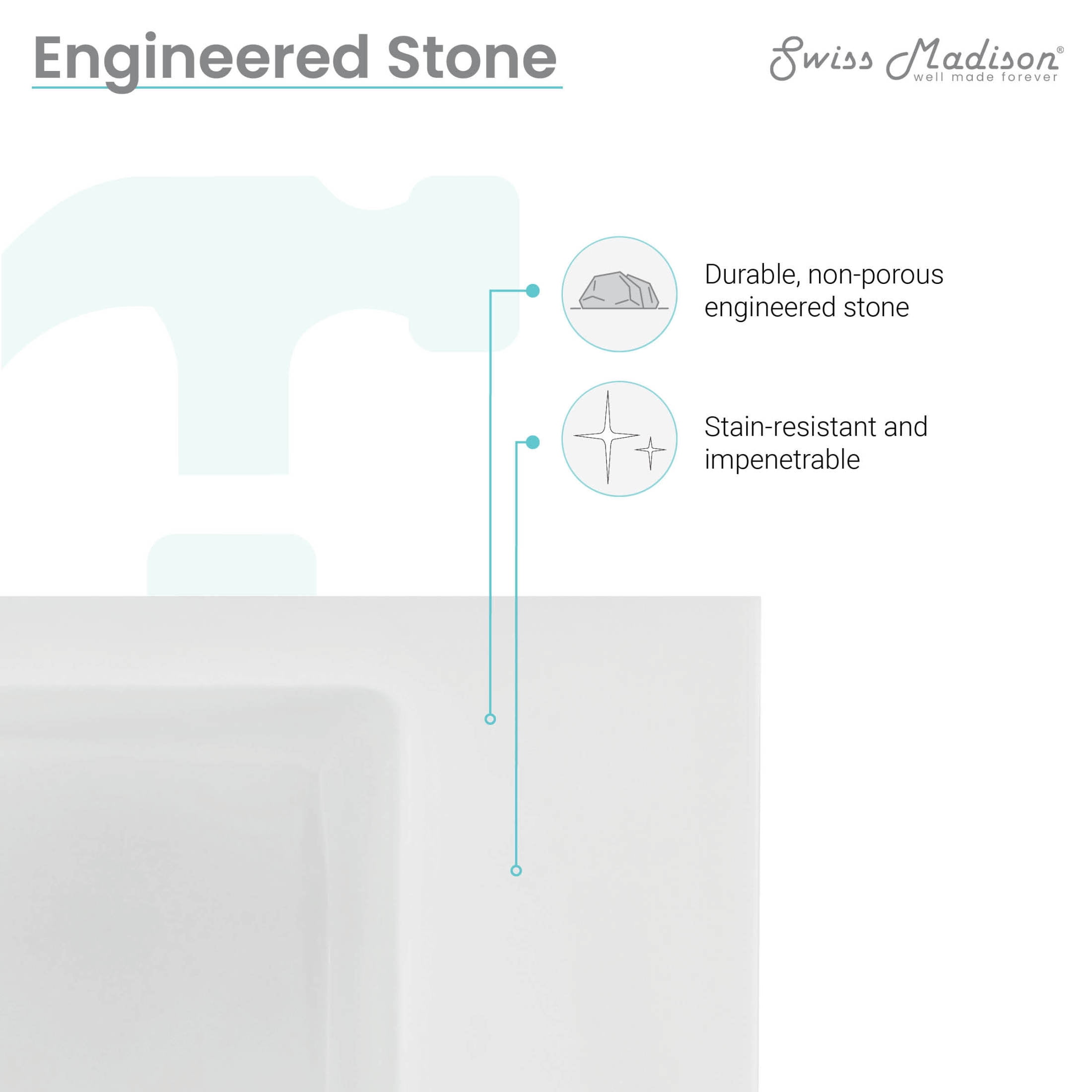Delice 24" Rectangle Wall-Mount Bathroom Sink in Matte White