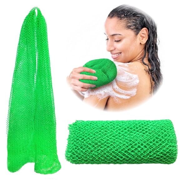 Adeton Sapo Esponja de red africana exfoliante corporal exfoliante corporal esponja de red larga 17 colores accesorios de baño de ducha exfoliante de cuero cabelludo plano removedor de piel muerta gel
