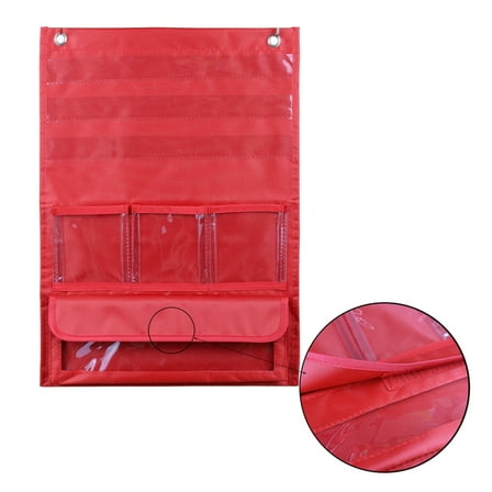 ANXPTME 7 Pockets Place Value Pocket Chart with Straws, 13x18Inch Math Counting Pocket Chart for Classroom Chalkboard