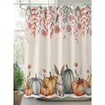 thumbnail image 2 of Fsddascl Pumpkins Spring Floral Shower Curtain Set - Small 36" x 72" Washable Bathtub Curtain with 12 Hooks, Watercolor Flowers Rustic Botanical Waterproof Fabric Stall Shower Curtains for Bathroom, 2 of 6