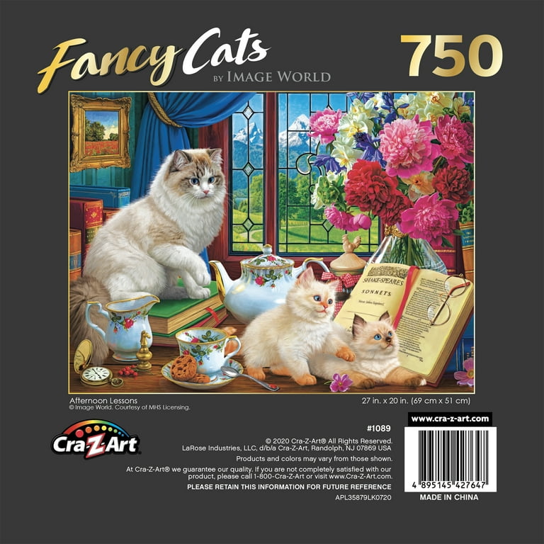 Colorful Cat Flower Puzzle - 1000 Piece Mandala Animal Jigsaw For Adults