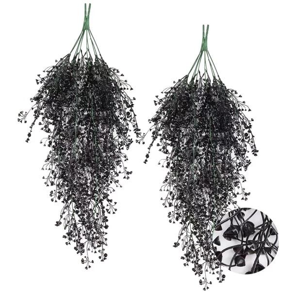 Simulación de planta verde para colgar en la pared | Enredadera artificial de ratán con hojas | Decoración artificial sin mantenimiento | Planta colgante de plástico de 80 cm de largo