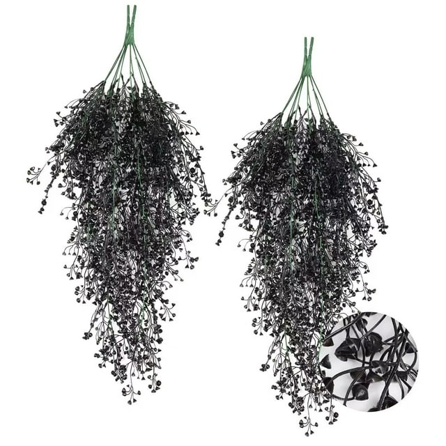 EGNMCR Fake Flowers, Artificial Flowers Simulation Green Plant Rattan Artificial Flower Wall Hanging Home Decoration Plant Simulation green plants