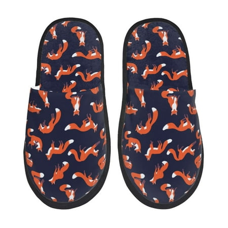 

Tideii Foxes In Different Poses for Home Indoor Cotton Slippers Autumn and Winter EVA Plush Slippers Household Supplies Unisex-Medium