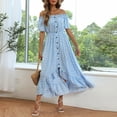 thumbnail image 2 of Ketyyh-chn99 Robes d'Été pour Femmes Grande Taille Robe Mini Robe de Fête Robe Droite Unie pour Vacances Robe à Enfiler Robe de Plage Bleu Ciel,P, 2 of 5