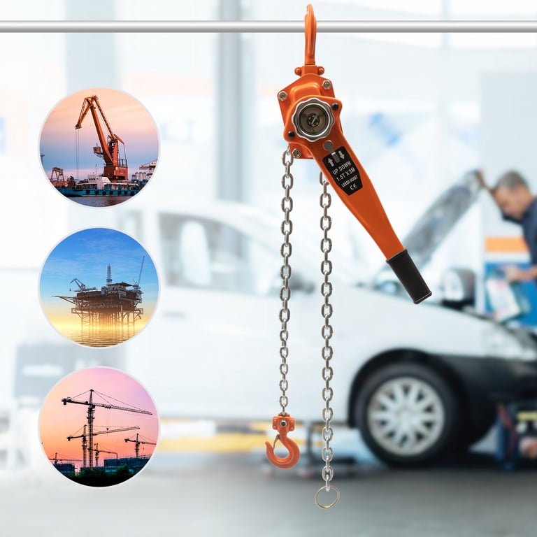 Chain Rotation Lift Lifting Chains 1/2 Ton Manual Lever Chain Hoist 5 Ft. Long Chain Hoist ...