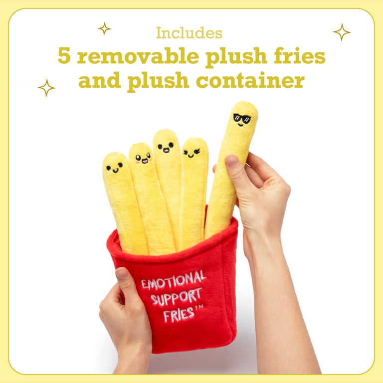 Emotional Support Pals Fries, Plush Food Toys, 5ct with Basket