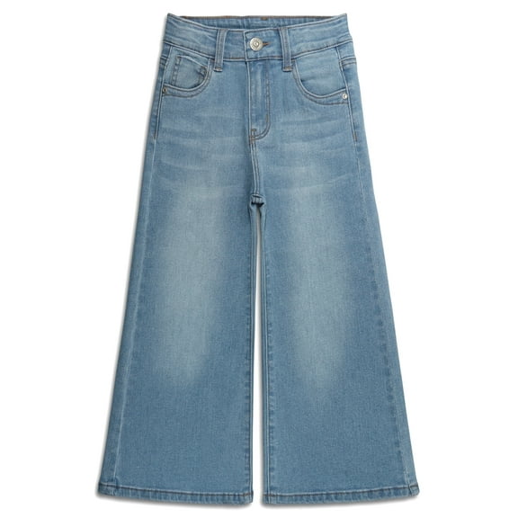 KIDSCOOL SPACE Girls Flare Jeans,Little Big Girl High Stretch Wide Leg Denim Pants,LightBlue,6-7 Years