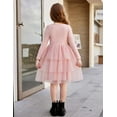 thumbnail image 3 of Arshiner Toddler Tutu Dress Girls Long Sleeve Black Funeral Tiered Formal Party Tulle Dresses for Kids 6 Years, 3 of 9