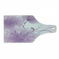 thumbnail image 1 of Purple Cutting Board, Abstract Art Style Vector Illustration of Flower Background with Butterfly, Tempered Glass Cutting and Serving Board, Wine Bottle Shape, Violet and White, by Ambesonne, 1 of 1