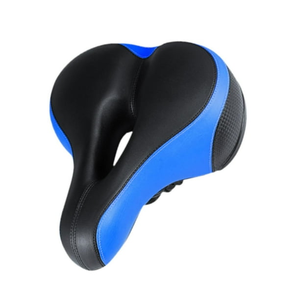 Acolchado de espuma viscoelástica para asiento de bicicleta con tira reflectante, fácil de instalar, resistente al desgaste y antiarañazos, repuesto Azul