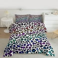 thumbnail image 2 of Homewish Cheetah Print 3 Pieces Queen Comforter Set for Female Men,Colorful Leopard Print Ultra Soft Bedding Sets,Jungle Animal Bedding Comforter Set,Ultra Soft Home Decor,Reversible, 2 of 8
