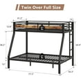 thumbnail image 2 of Metal Bunk Bed Twin Over Full for Adults & Kids, Industrial Bunkbeds Heavy Duty Bed with Safety Guardrail & Ladders,Retro, 2 of 8
