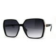 thumbnail image 1 of Womens 90s Chic Designer Thin Plastic Sunglasses Black Gold Smoke, 1 of 4