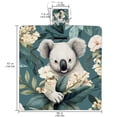 thumbnail image 2 of Koala Extra Large Canvas Picnic Blanket Waterproof Backing, Portable Beach Mat for Outdoor Travel, Foldable Camping Mat with Handle - Blue Stripe Pattern, 2 of 6