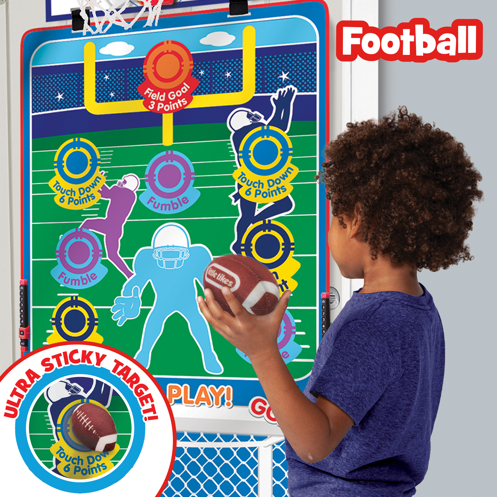 Little Tikes 3-in-1 Doorway Sports Center - Basketball, Football, Soccer for Kids 3+ - image 3 of 5