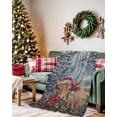 thumbnail image 2 of Christmas Cow Flannel Blanket for Bed,Travel and Camping, with Poinsettia Snow Pine Tree Super Soft Cozy Blanket for All Seasons 30"x40", 2 of 6
