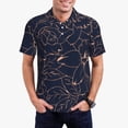thumbnail image 1 of Fotbe Copper-Gold Gloss Outline Flower Camiseta Polo de Golf para Hombre con Estampado – Camisa Deportiva Transpirable con Cuello Abotonado-Small, 1 of 6