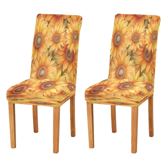 BZSMCE Chairs Slipcovers Dining Chair Covers The Painting Of Sunflower Creative Pattern