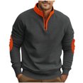 thumbnail image 2 of Mock Neck Sweatshirts for Men with Zipper No Hood Long Sleeve Shirts Mens Casual Color Block Pullover Breathable Athletic Workout Sweatshirt Tops, 2 of 5